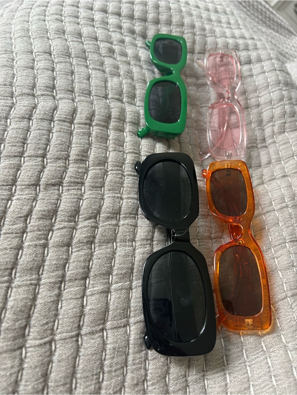Set of Four Colored Rectangular Sunglasses - Picture 6 of 7